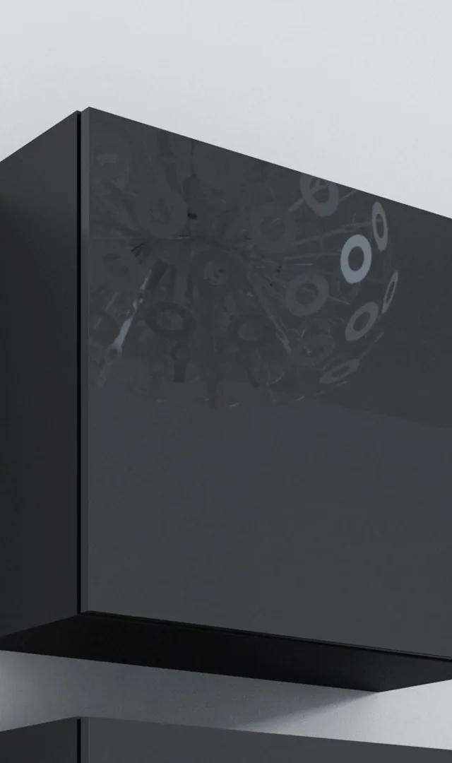 Cama Square Cabinet VIGO 50/50/30 Black/Black Gloss