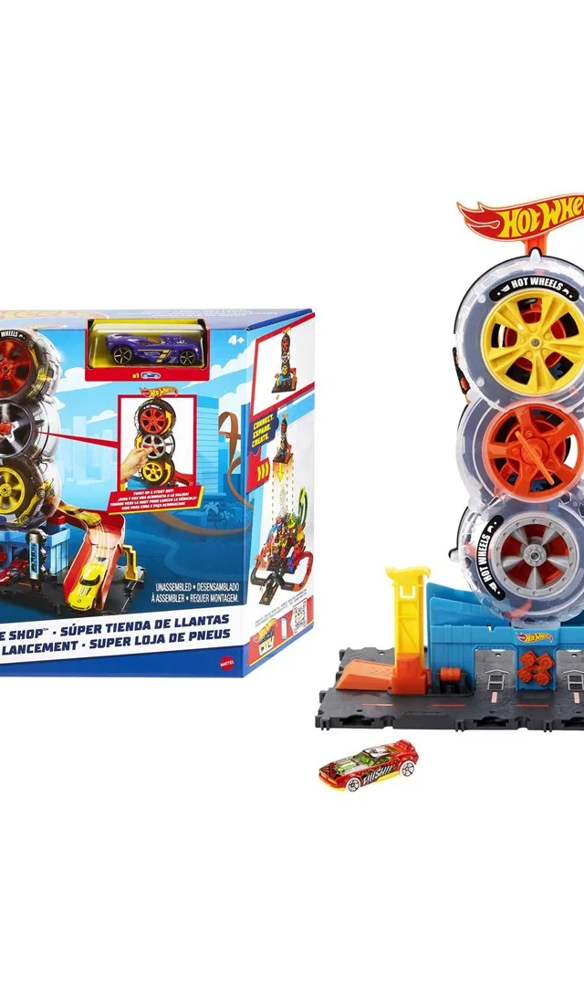 Hot Wheels City Super Twist Tyre Shop Playset and Car