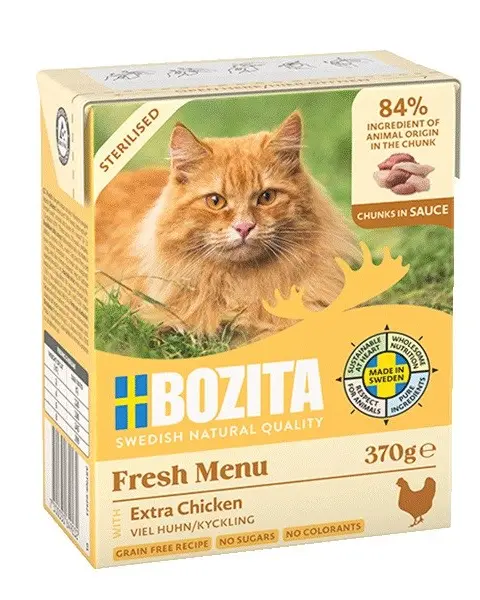 BOZITA Fresh Menu Sterilised Extra Chicken - Wet Cat Food - 370g