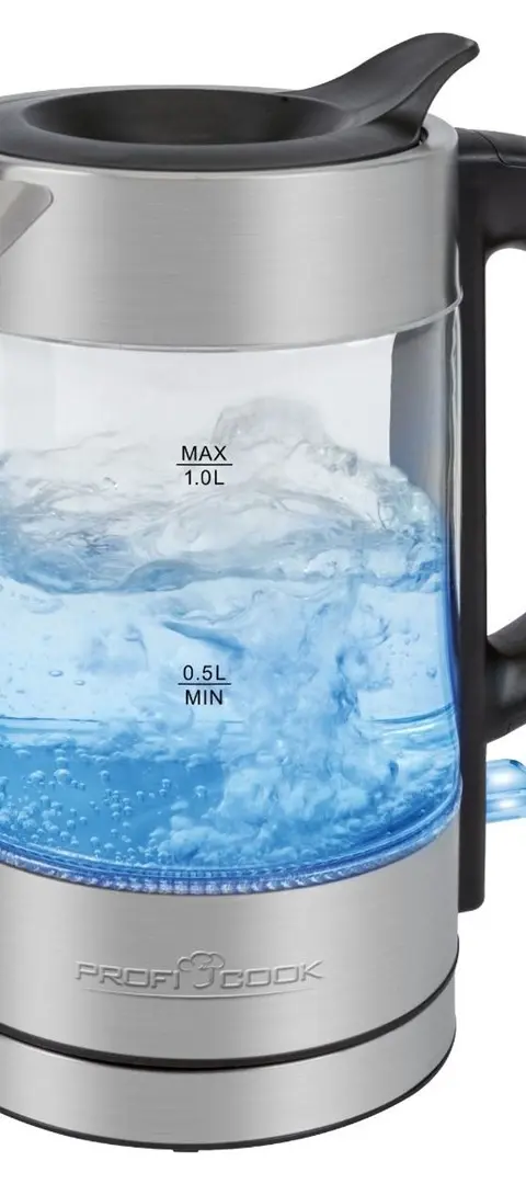 ProfiCook PC-WKS 1229 G Electric Kettle 1 L 1600 W Stainless Steel Transparent