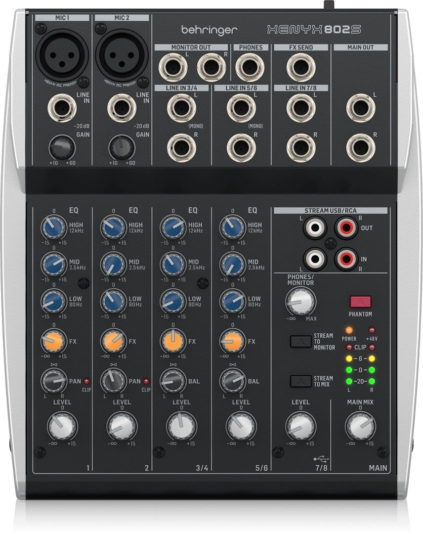 Behringer Xenyx 802S 2 Channels Black Silver