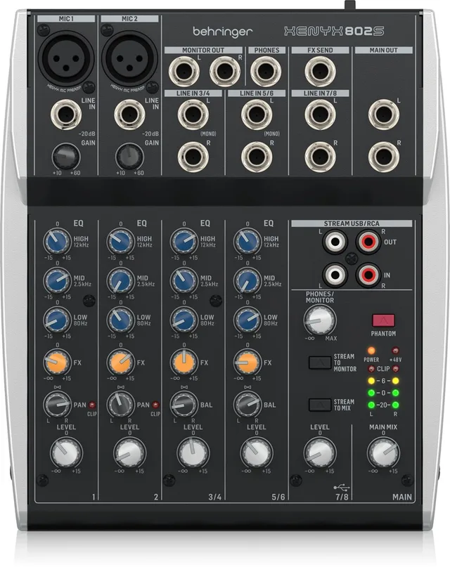 Behringer Xenyx 802S 2 Channels Black Silver