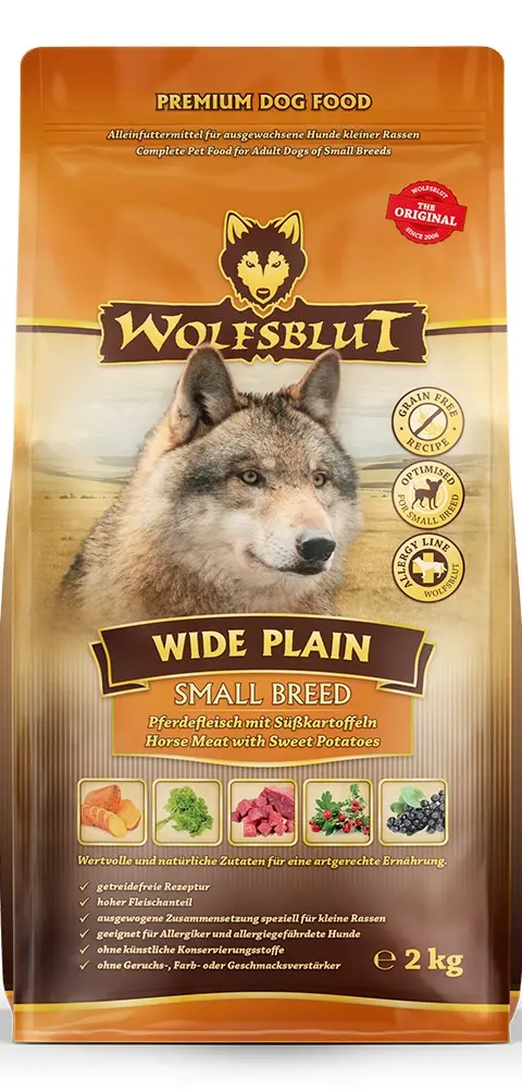 WOLFSBLUT Wide Plain Small Breeds Horse With Sweet Potatoes - Dry Dog Food - 2kg