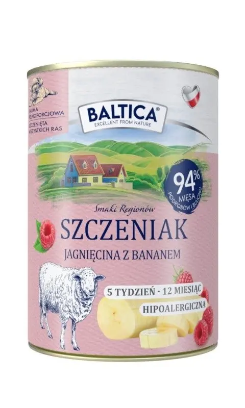 BALTICA Smaki RegionóW Puppy Lamb With Banana - Wet Dog Food - 400g