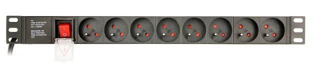 EnerGenie EG-PDU-014-F Rack Power Distribution Unit (8 FR sockets, 1U, 16A, Schuko plug, 3m, black color)