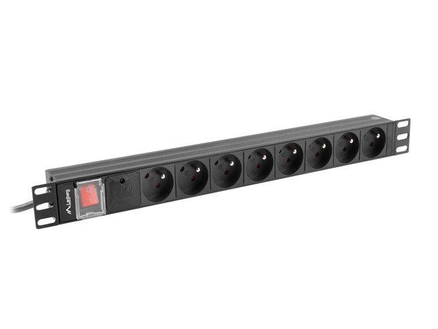 Lanberg PDU-PRO-07F-0200-BK power distribution unit (PDU) 6 AC outlet(s) 1U Black