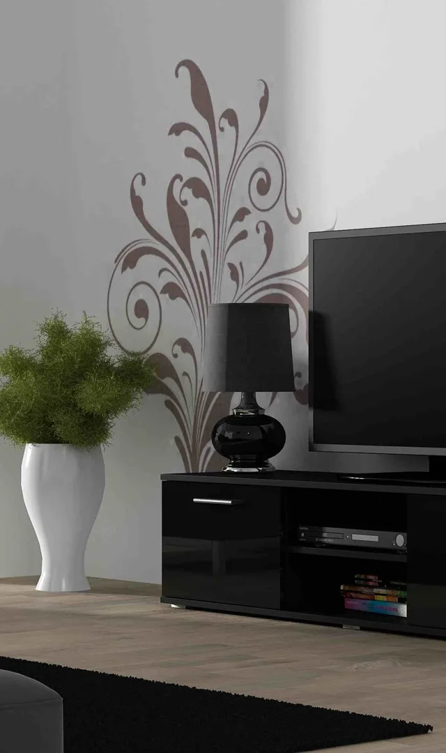 Cama TV Stand SOHO 140 Black/Black Gloss