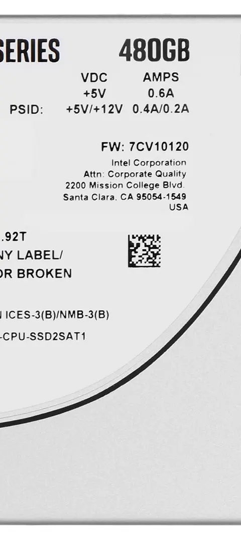 D3 SSDSC2KG480GZ01 internal solid state drive 480 GB 2.5" Serial ATA III TLC 3D NAND
