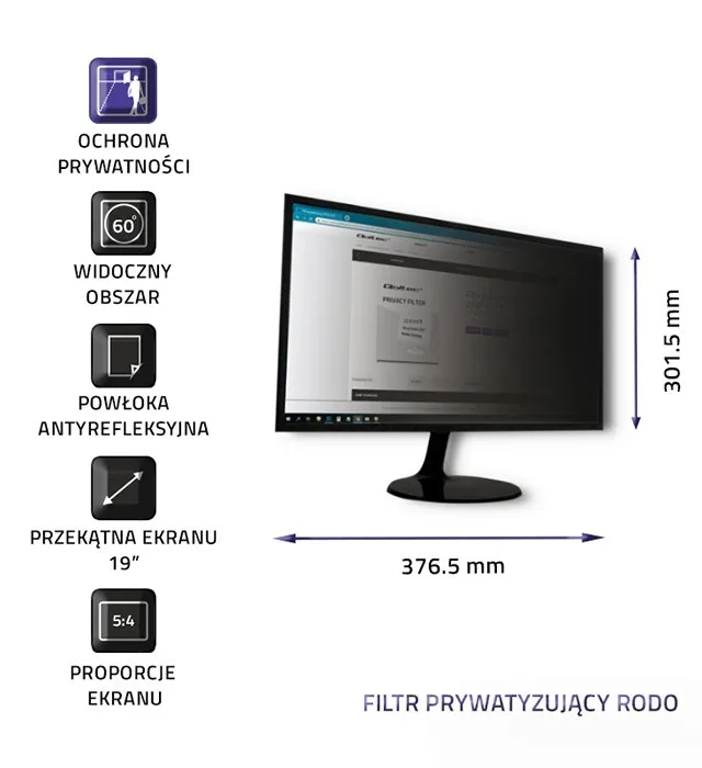 Qoltec 51053 display privacy filters 48.3 cm (19")
