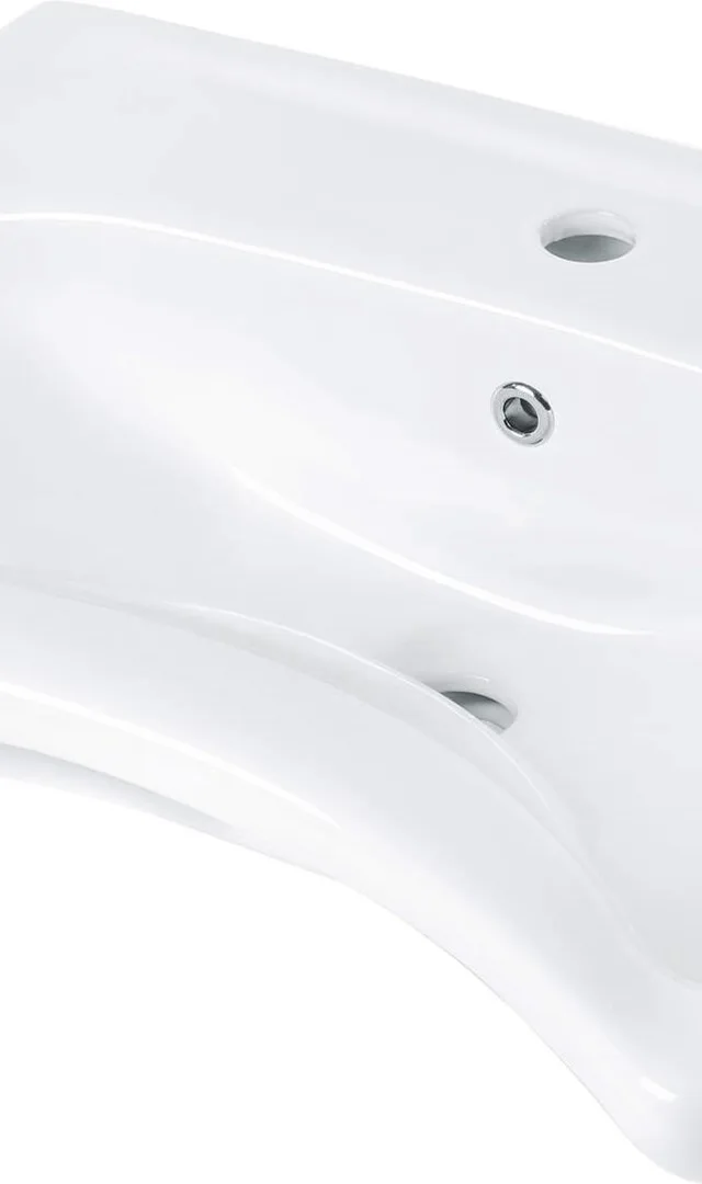 Wall-Mounted Ceramic Sink With Faucet Space
