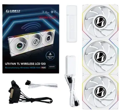 Lian Li 12RTLLCD1W3W computer cooling system Computer case Fan 12 cm White