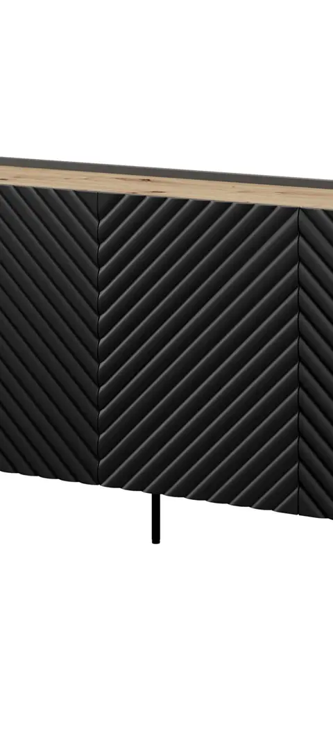 D RTV Cabinet ONDA 200x40x35-54 Black (Standing Or Wall Mounted) 4