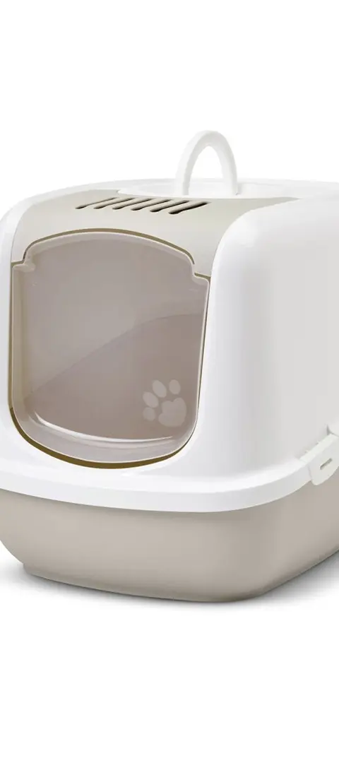 SAVIC Nestor Jumbo White - Coffee - Covered Cat Litter Box - 66.5x48.5x46.5 Cm - 1 Pc.