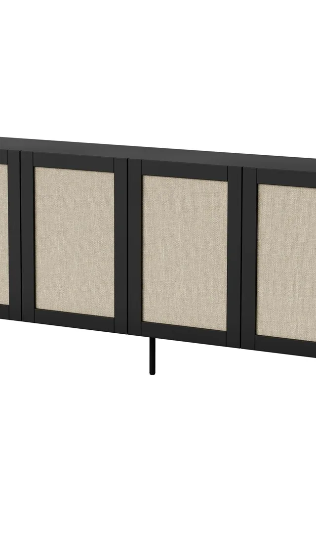 JUTA 4D Chest Of Drawers 4D 200x39 5x90 Black Linol Calabria