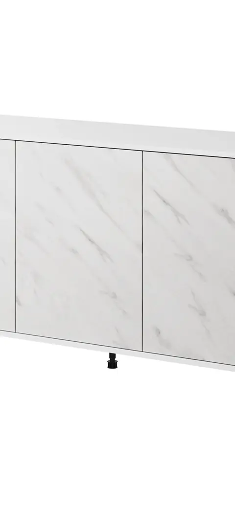 MARMO 3D Chest Of Drawers 150x45x80.5 Cm White Matt/Marble White