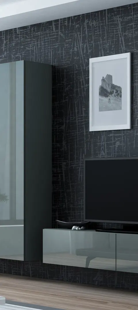 Cama Living Room Cabinet Set VIGO 9 Grey/Grey Gloss
