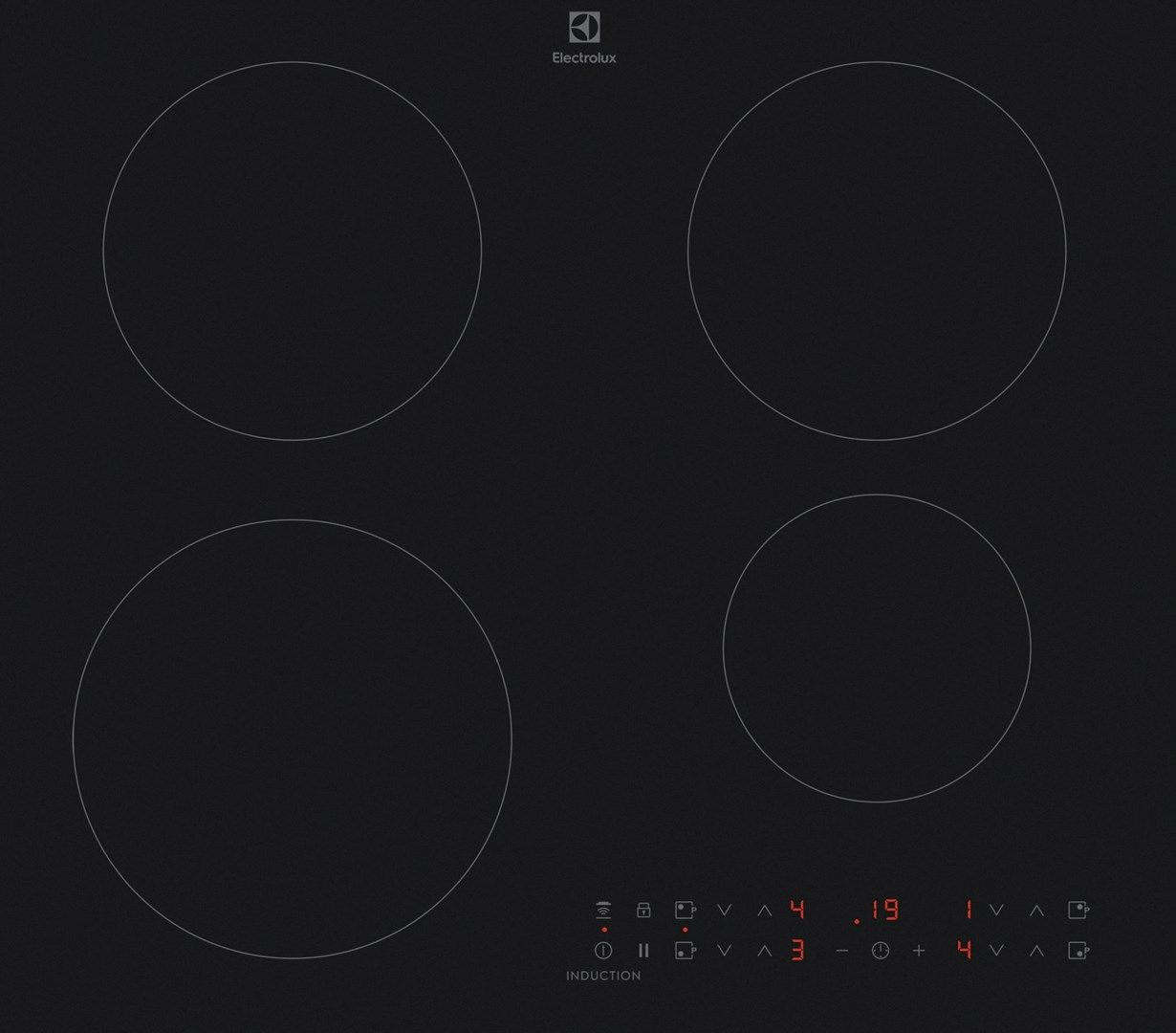 Electrolux EIT60433CT Black Built-in 60 cm Zone induction hob 4 zone(s)