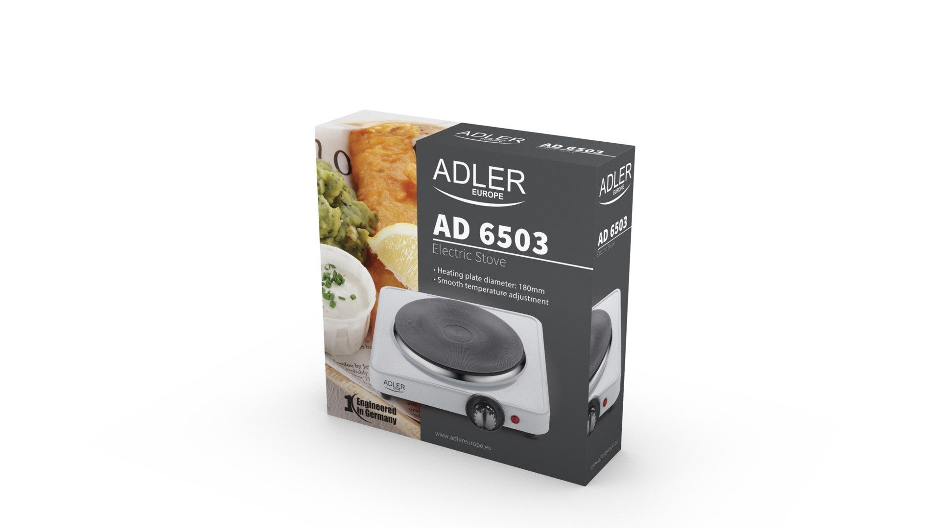 Adler AD 6503 Hob White Countertop Sealed Plate 1 Zone(S)