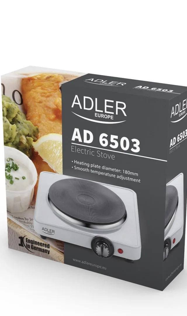 Adler AD 6503 Hob White Countertop Sealed Plate 1 Zone(S)