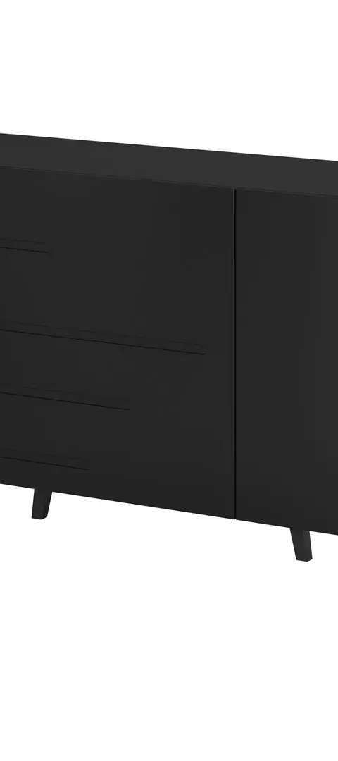 Nova Chest Of Drawers 155x40x72 Black Mat