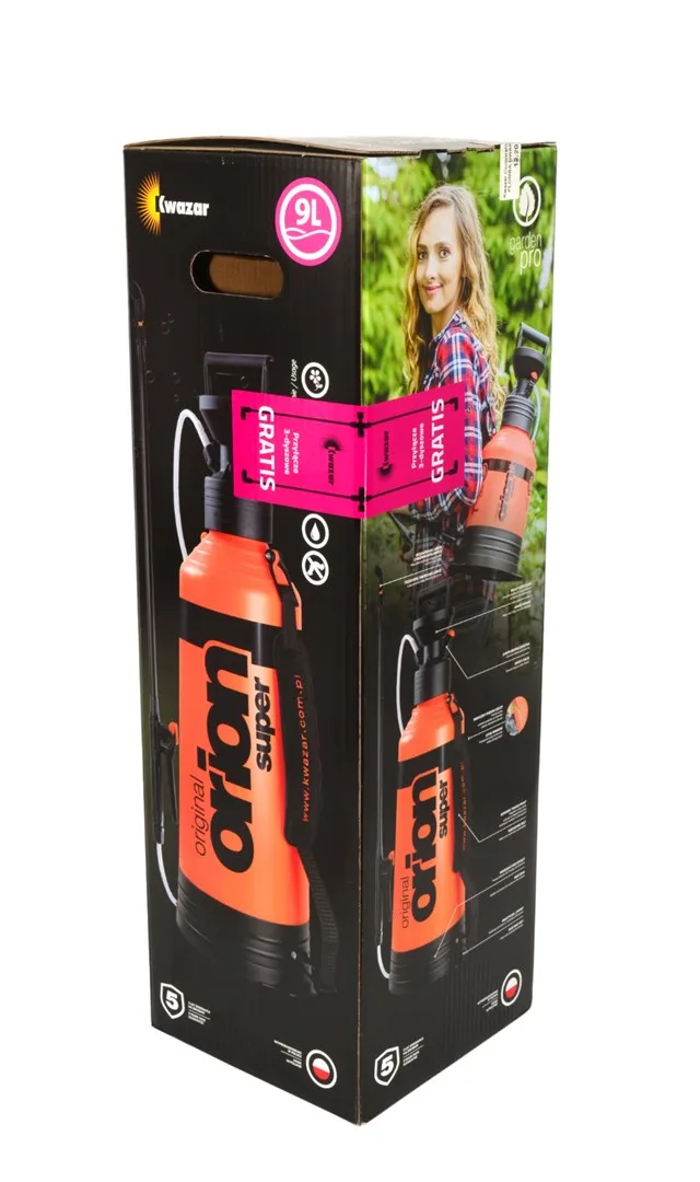 KWAZAR.OPRYSKIWACZ ORION SUPER NEW  9l + PRZYŁĄCZE 3 RZĘDOWE