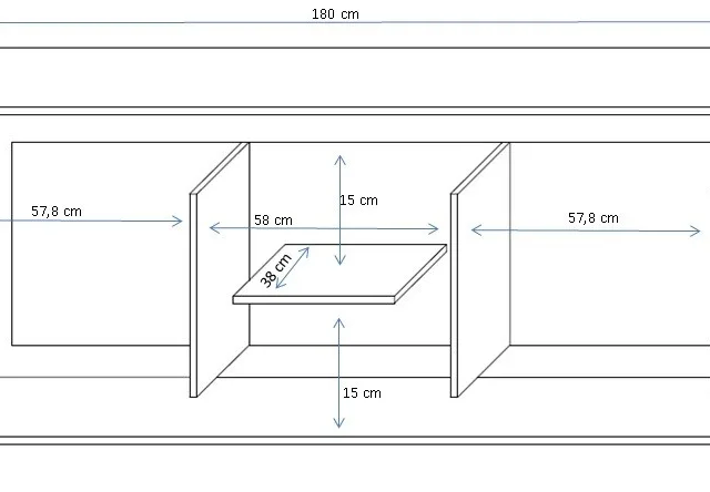 Cama TV Stand SOHO 180 White/Black Gloss