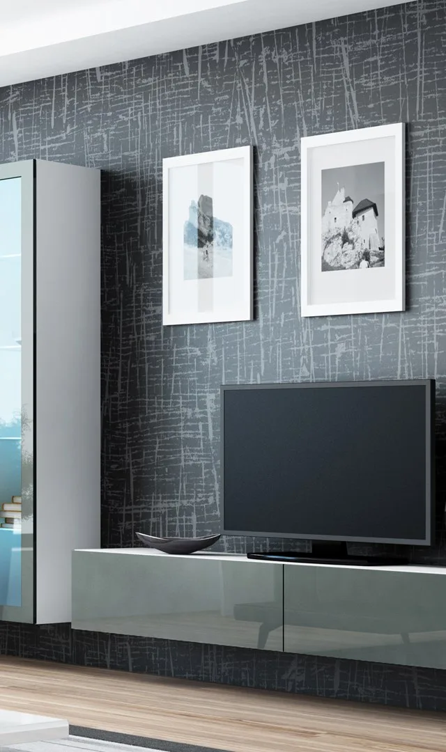 Cama Living Room Cabinet Set VIGO 2 White/Grey Gloss