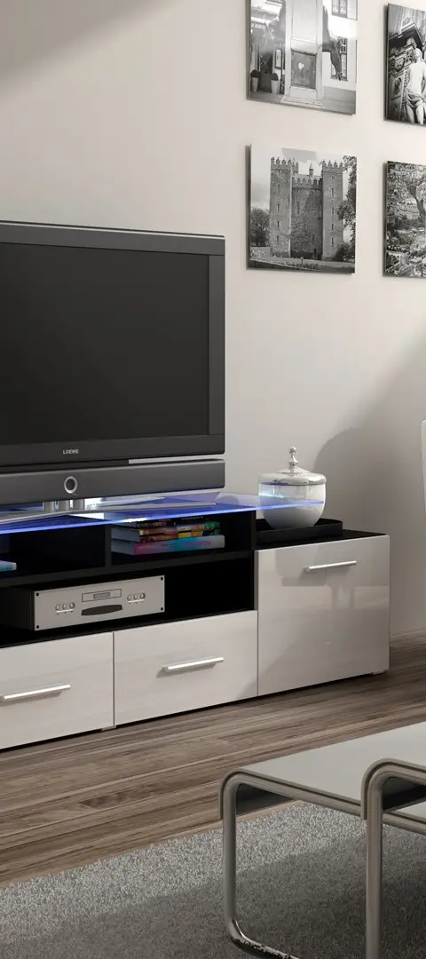 Cama TV Stand EVORA 200 Black/White Gloss