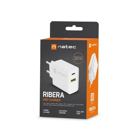 NATEC RIBERA Universal White AC Fast charging Indoor