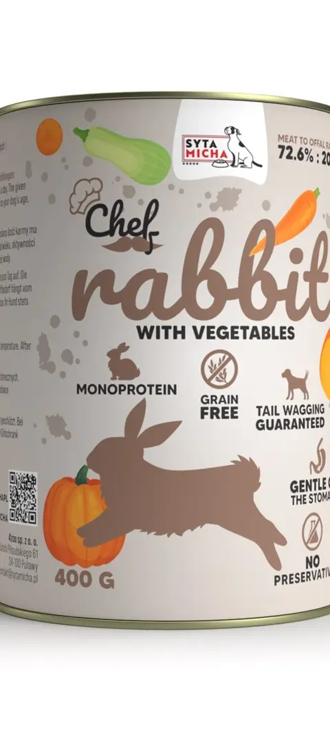 SYTA MICHA Chef Rabbit With Vegetables - Wet Dog Food - 400 G