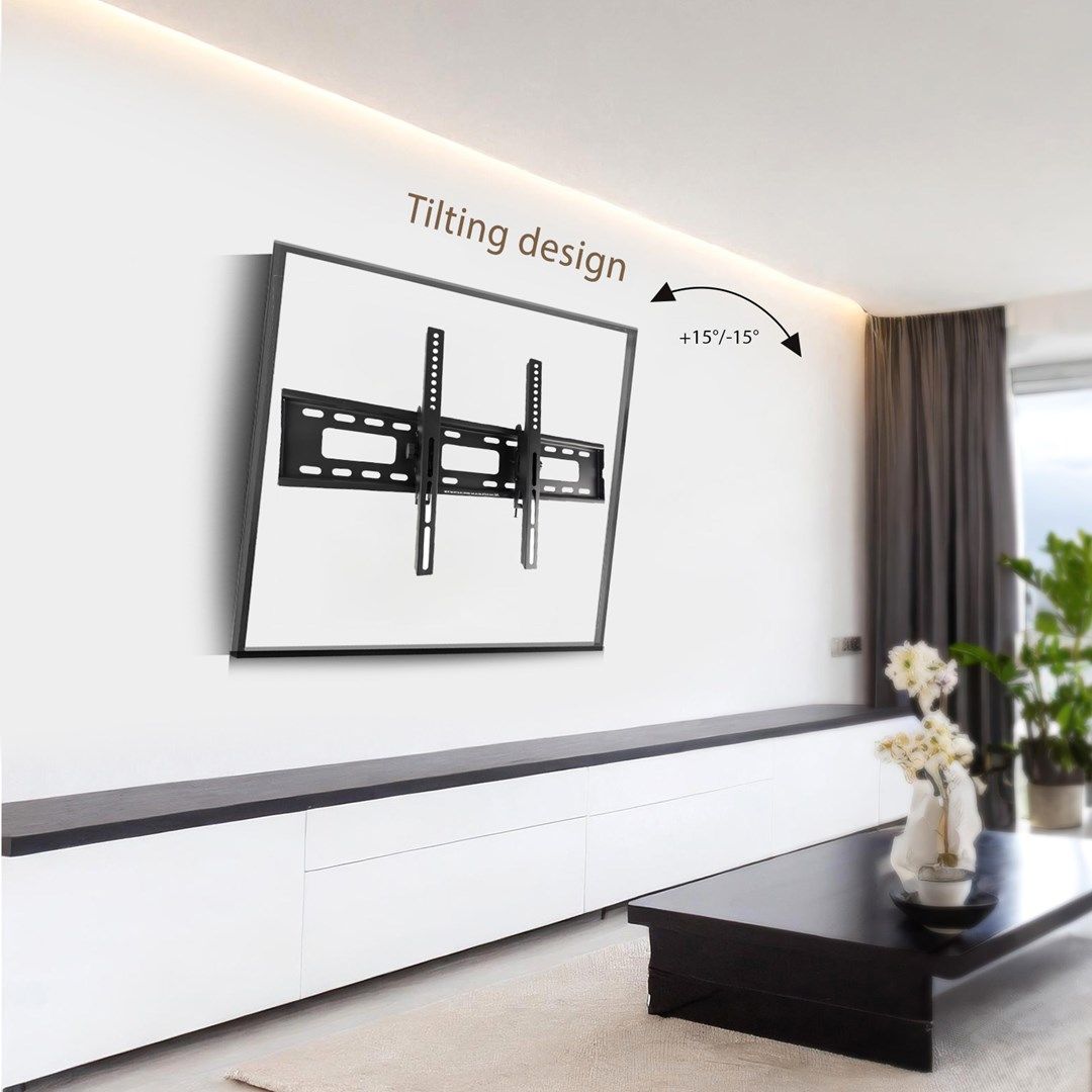 Maclean TV MC-421 Wall Mount Bracket 32 90 VESA 600x400 80kg Tilting Universal Adjustable Spirit Level Accessories Flat Slim