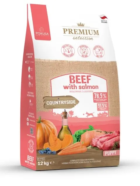 POKUSA Premium Selection Puppy Beef With Salmon - Dry Dog Food - 12kg