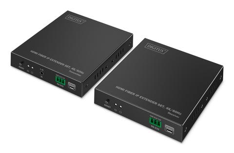 DIGITUS Extender Set HDMI Fiber IP 4K/60Hz Black