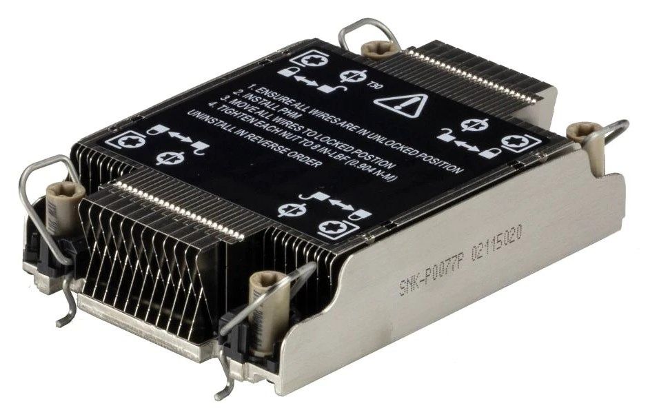 Supermicro SNK-P0077P computer cooling system Processor Heatsink/Radiator Black, Stainless steel