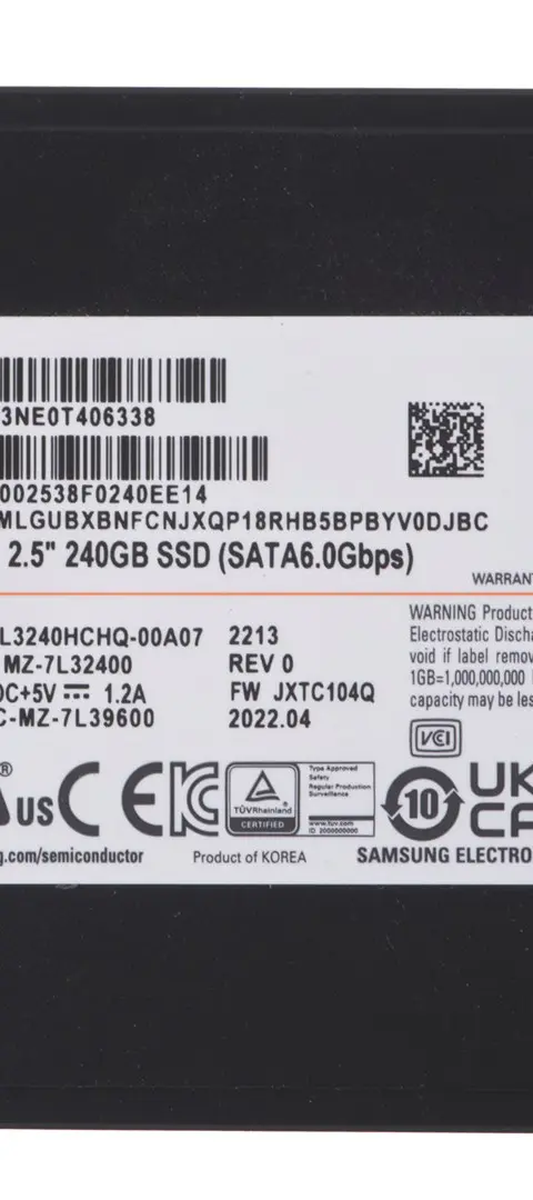 Samsung PM893 240 GB 2.5" Serial ATA III V-NAND TLC
