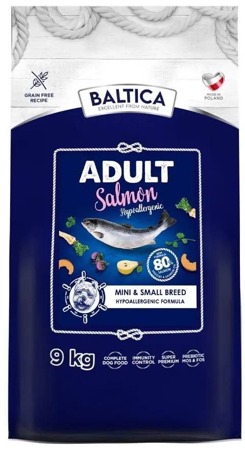 BALTICA Excellent Hypoallergenic Adult Small Breeds Salmon - Dry Dog Food - 9kg