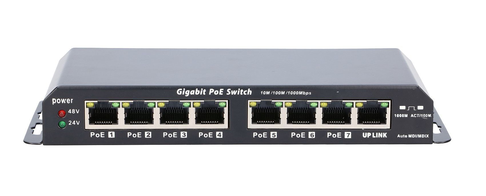 Gigabit PoE Switch 8-7 Port 24V 60W