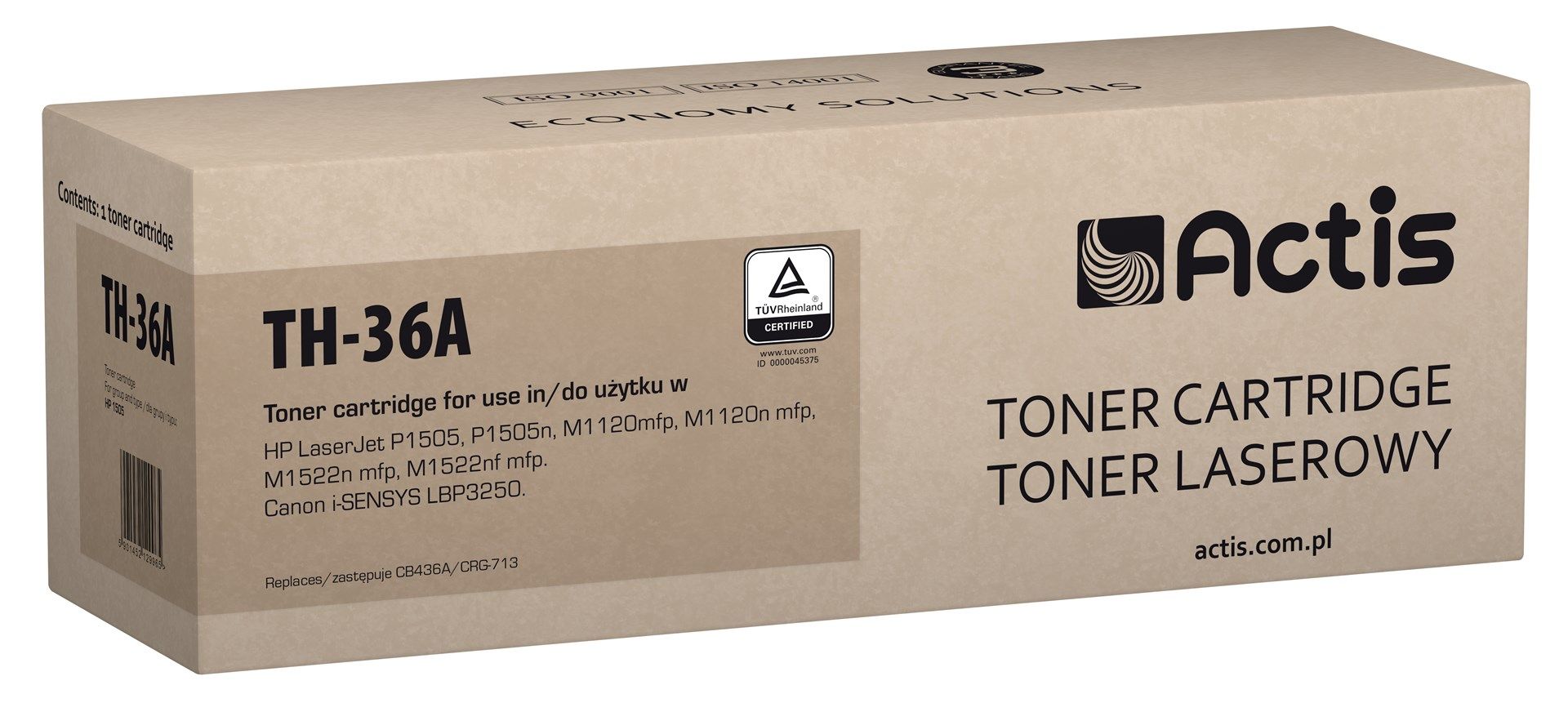 Actis TH-36A toner (replacement for HP 36A CB436A, Canon CRG-713; Standard; 2000 pages; black)