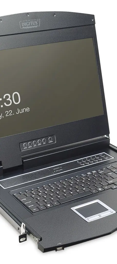 19" LCD KVM console, 8-port VGA, German keyboard