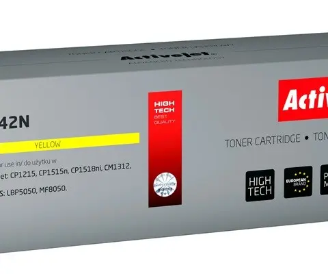 Activejet ATH-542N toner for HP printer; HP 125A CB542A, Canon CRG-716Y replacement; Supreme; 1600 pages; yellow