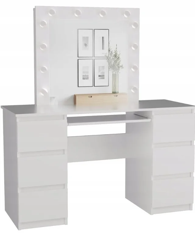 KUBA Desk Set White Matt MARINA Mirror