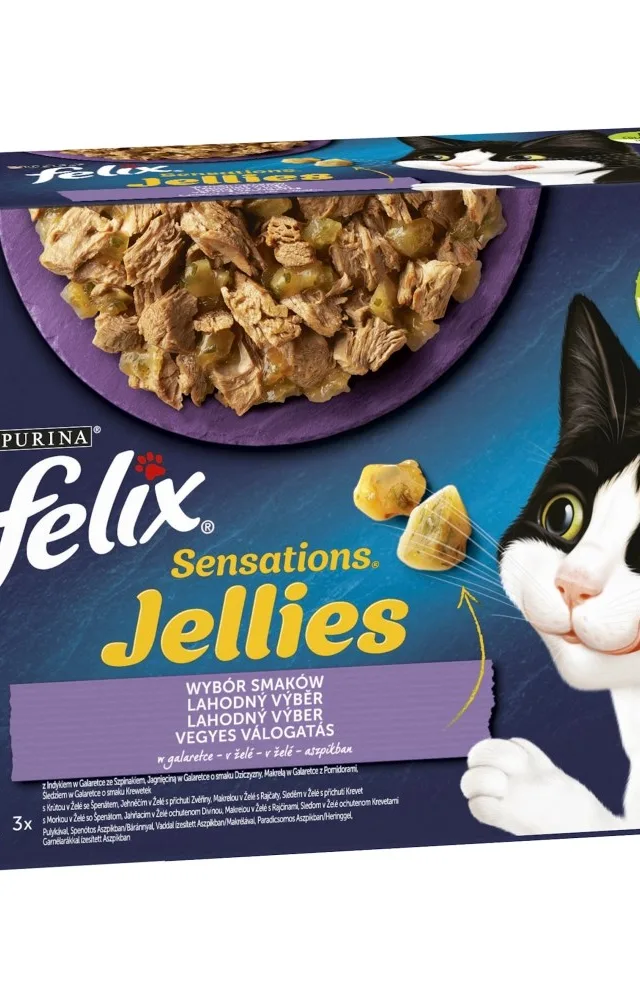 Purina Felix Sensations Mix Turkey Mackerel Lamb Herring - Wet Cat Food - 12x85 G