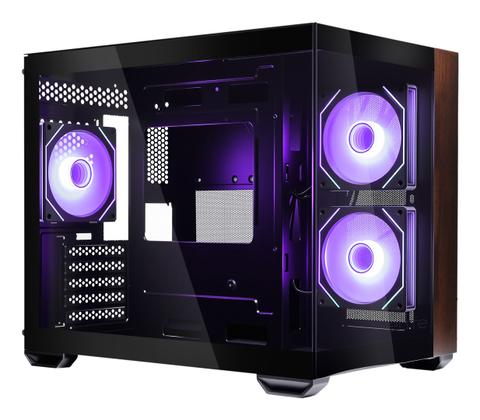 Cooler Master Elite 481 Wood - MT - Micro ATX - Seitenteil Mit Fenster (GehäRtetes Glas)