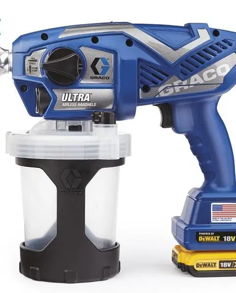 GRACO ULTRA AIRLES PAINT GUN ( 2 X AKU. 2AH DEWALT LOAD ) BAG