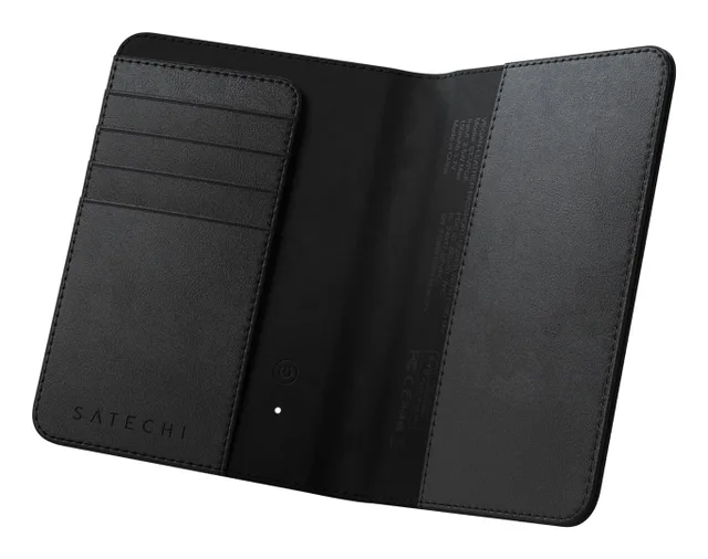 Vegan-Leather Passport Wallet With Find My Black