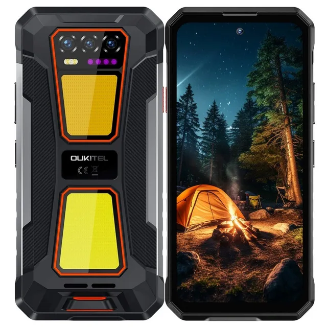 Oukitel WP58 Pro 6 7 Smartphone Dual SIM Android 15 5G USB Type-C 8 GB 512 GB 10000 MAh Black Orange
