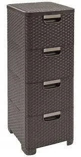 CURVER BOOKCASE WITH 4 DRAWERS 4x14L /DARK BROWN