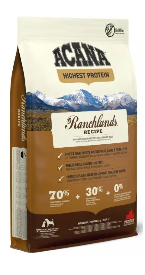 ACANA Highest Protein Ranchlands - Dry Dog Food - 6 Kg
