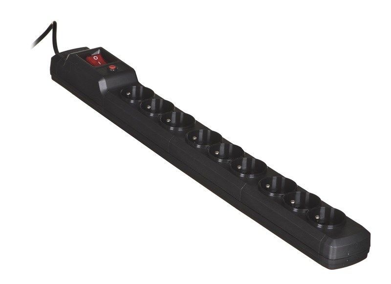 Activejet ACJ COMBO 9GN 3M Black Power Strip With Cord