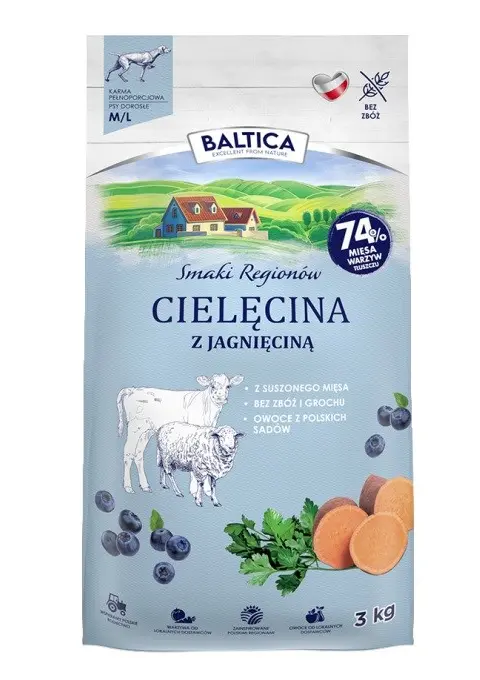 BALTICA Smaki RegionóW Medium And Large Breeds Veal With Lamb - Dry Dog Food - 3kg